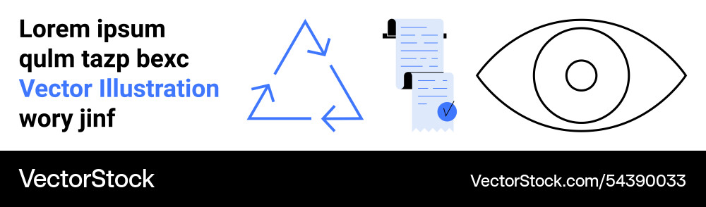 Recycle symbol document with checkmark and eye Recycle symbol document with checkmark and eye vector image