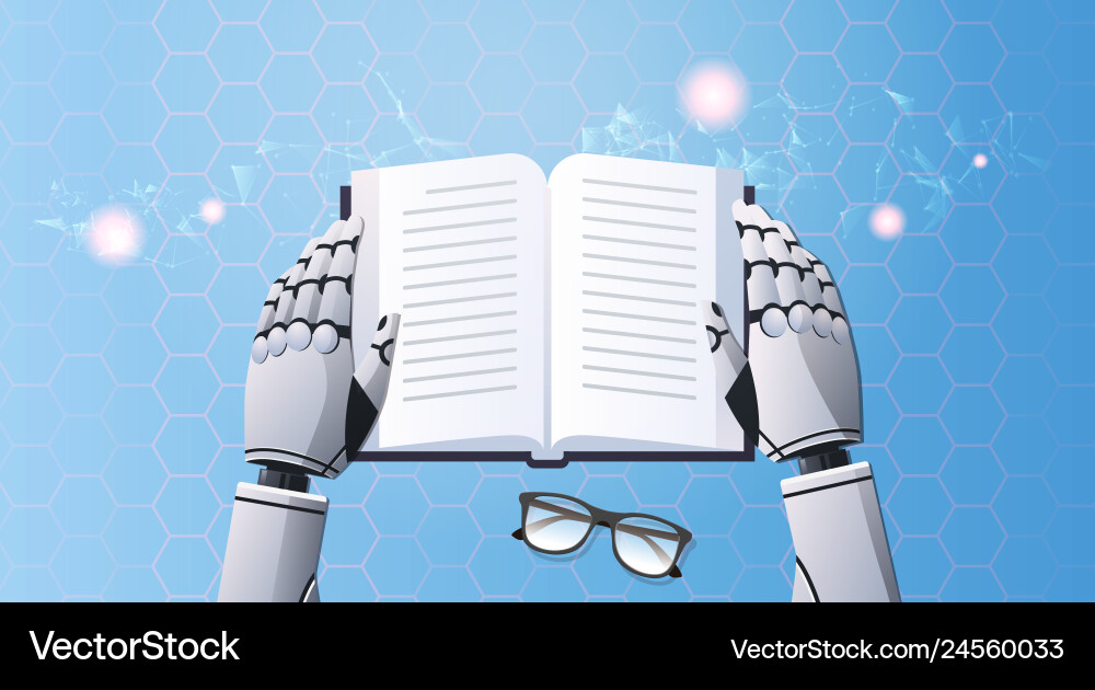 Robot Hands with Notebook vector image