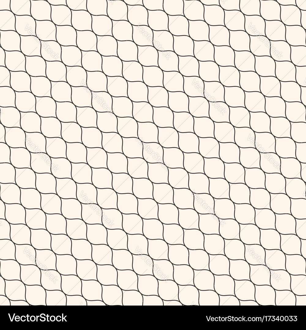 Seamless pattern thin diagonal wavy lines mesh vector image