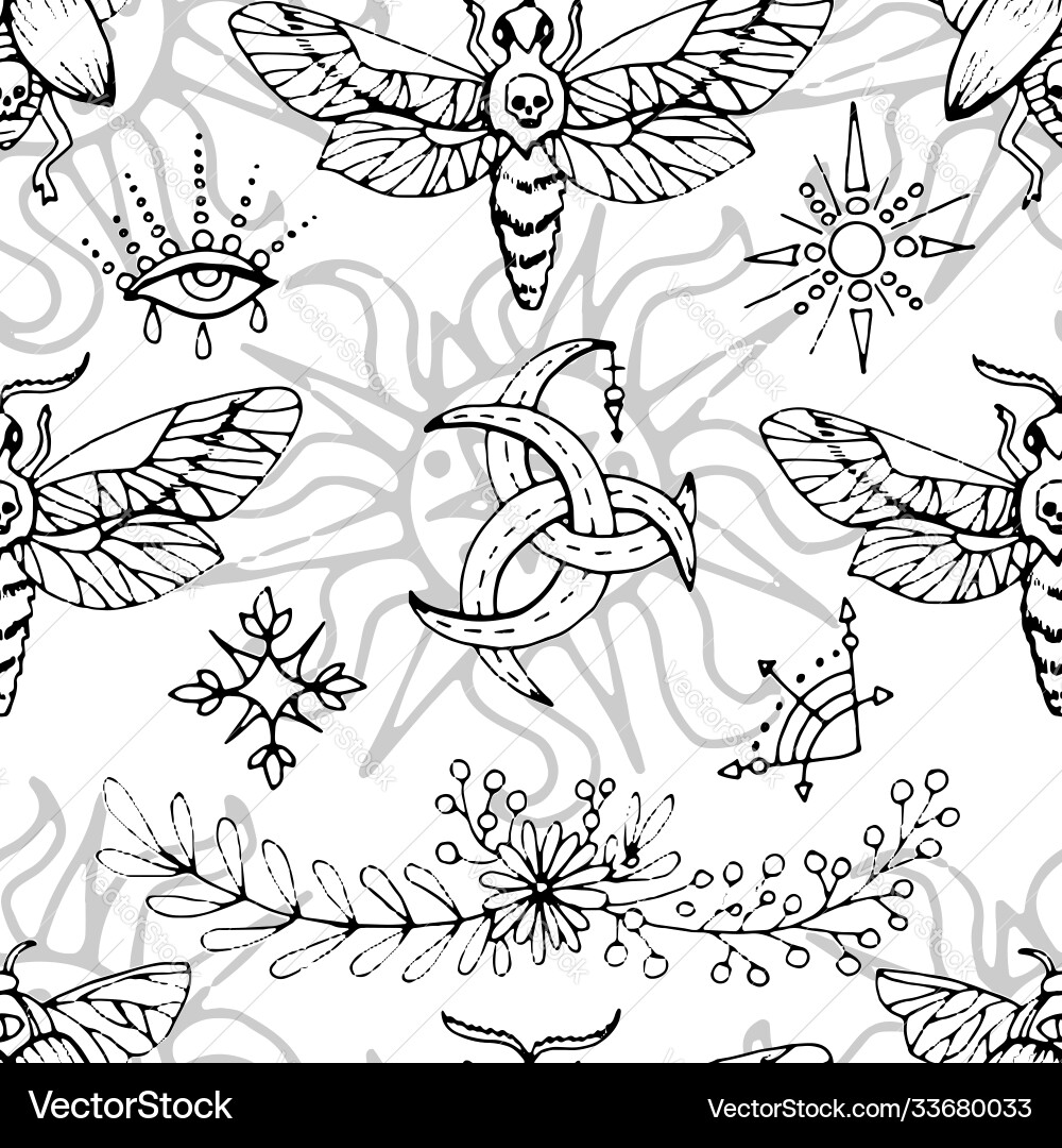Seamless pattern with mysterious symbols Seamless pattern with mysterious symbols vector image