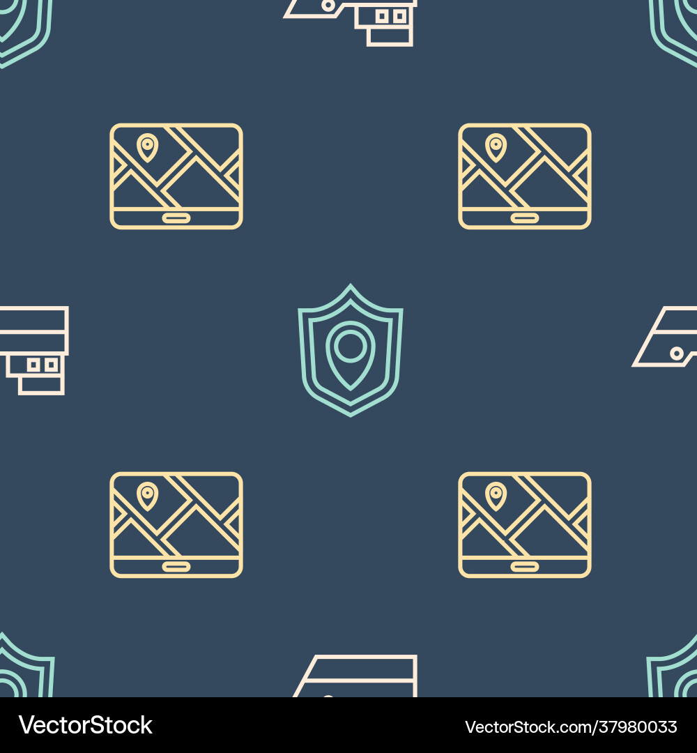 Set line ship path city map navigation Set line ship path city map navigation vector image