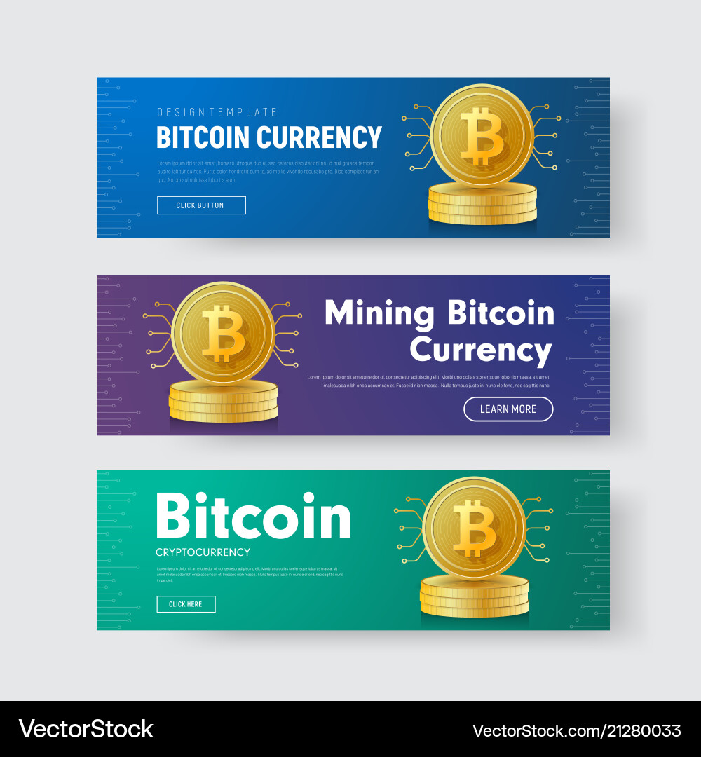 Set of horizontal web banners with a stack Set of horizontal web banners with a stack vector image