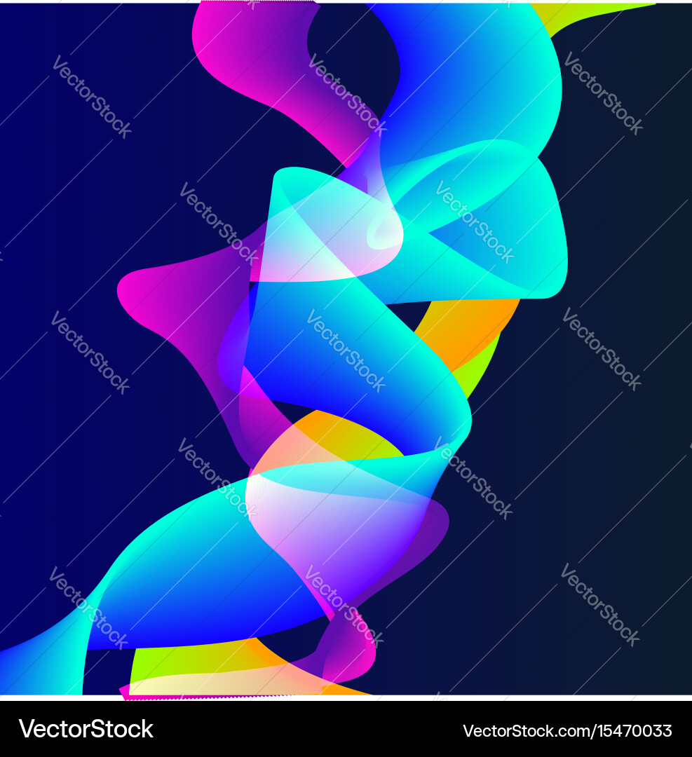 Smoky waves background structural curved pattern vector image