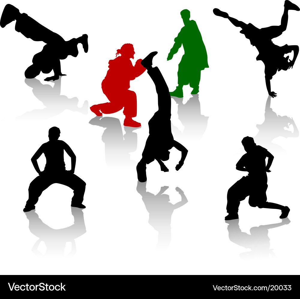 Street Dance Silhouettes vector image