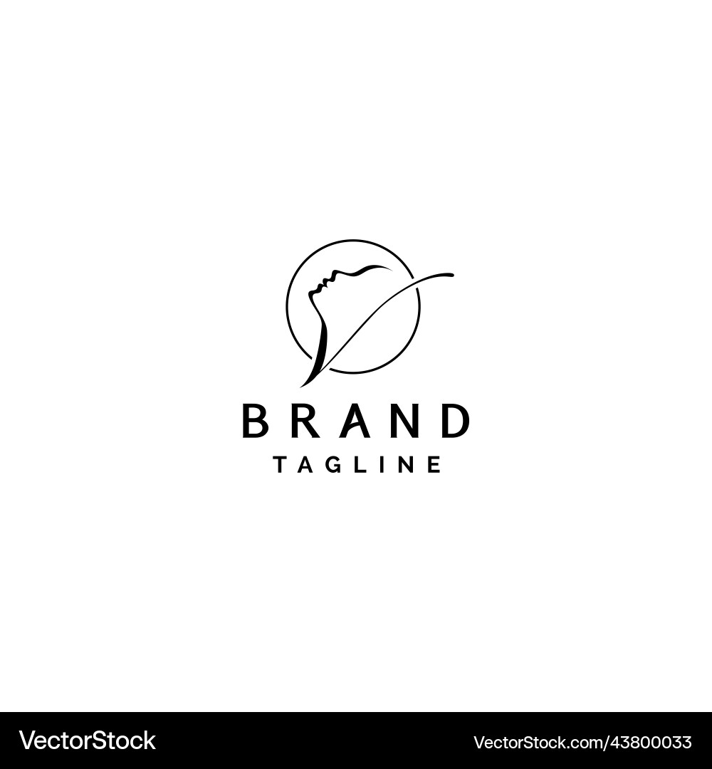 V-shaped woman face silhouette Royalty Free Vector Image