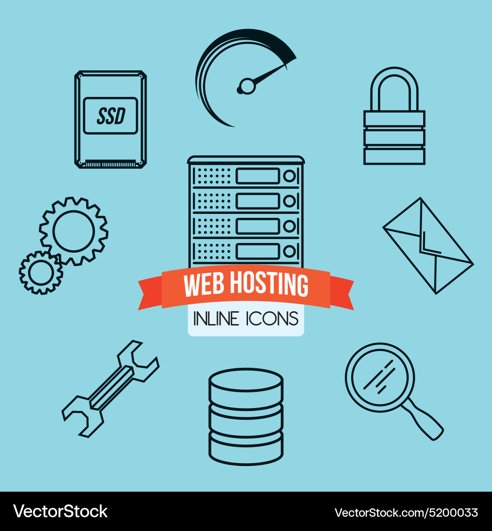Web hosting design Vector Image