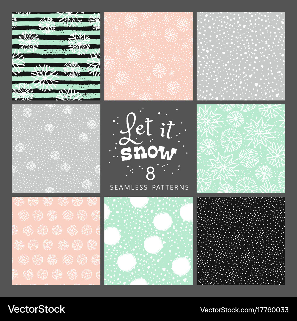 Winter Snowflake Seamless Pattern vector image