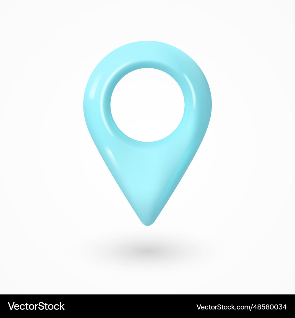 3d realistic location blue map pin gps pointer Vector Image