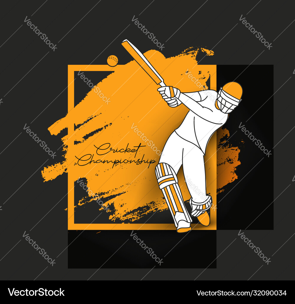 Abstract colorful pattern with batsman and bowler vector image