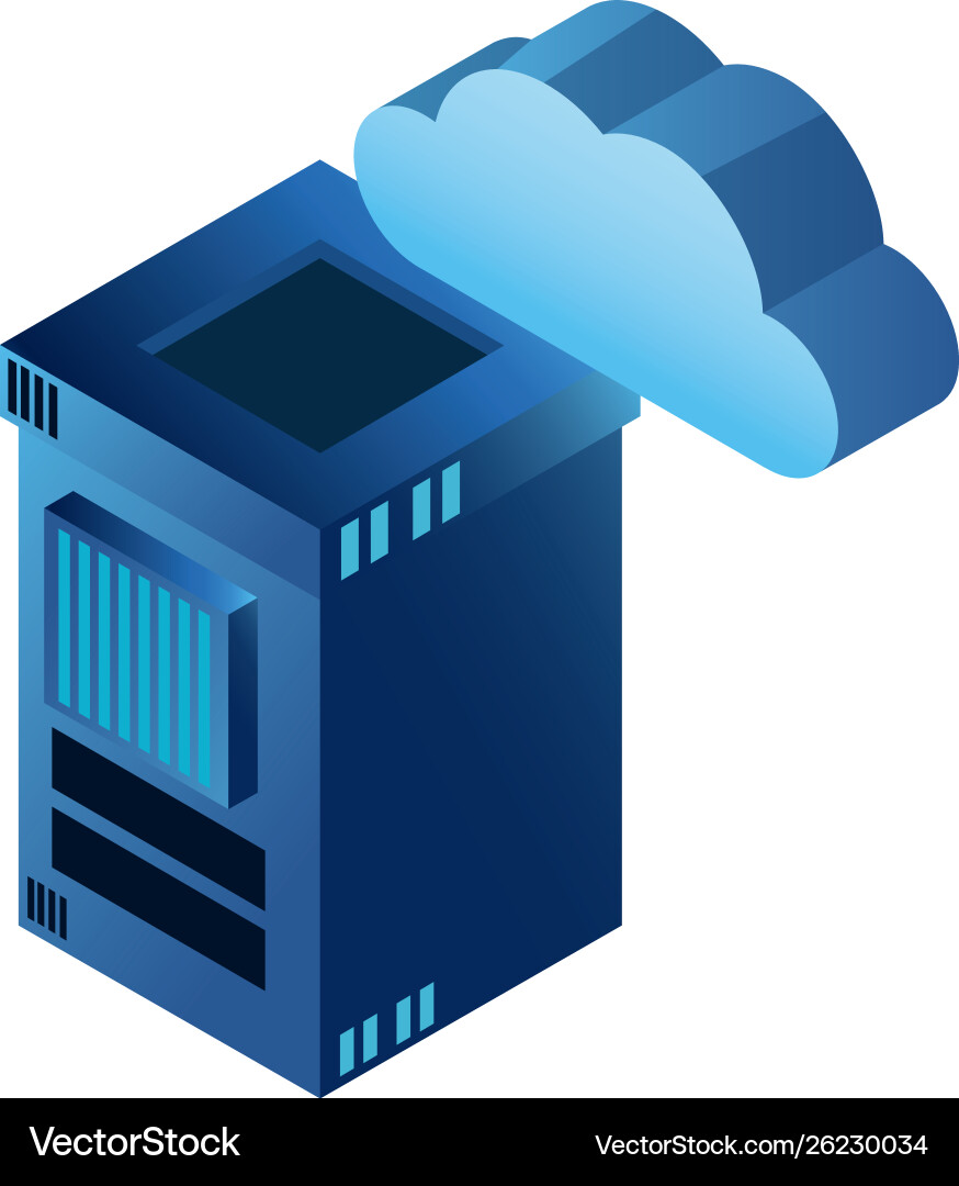 Cloud computing technology 3d symbol Cloud computing technology 3d symbol vector image