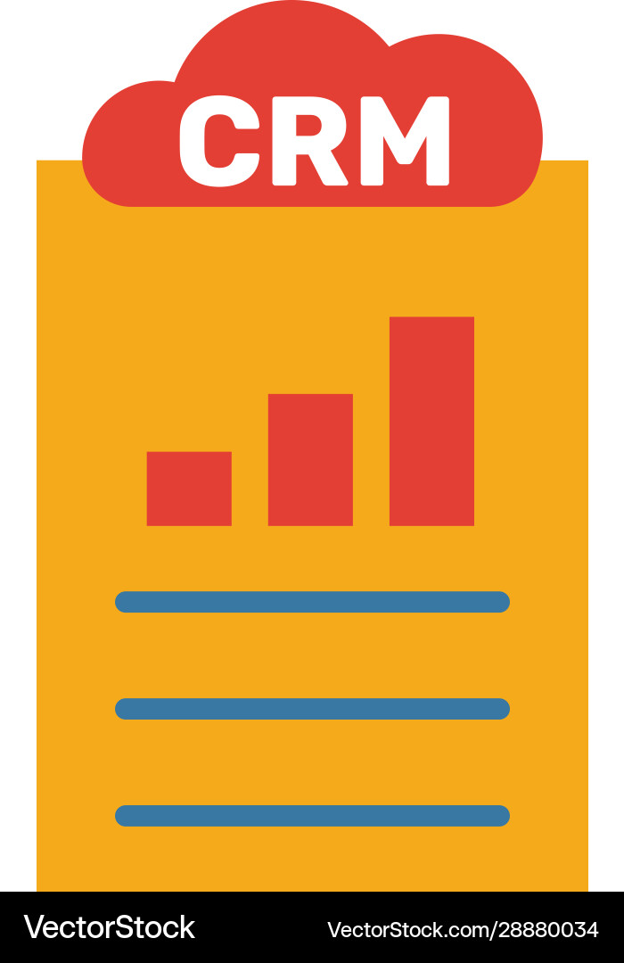 Crm reporting icon simple flat element from Vector Image