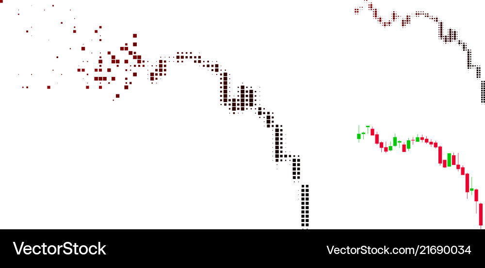 Disintegrating pixelated halftone candlestick Disintegrating pixelated halftone candlestick vector image
