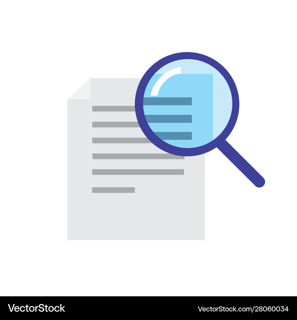 File scan paper zoom with magnifier simple icon File scan paper zoom with magnifier simple icon vector image