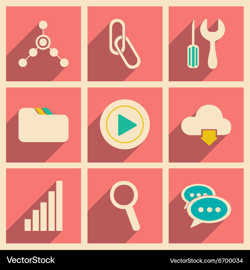 Flat with shadow concept and mobile application vector image