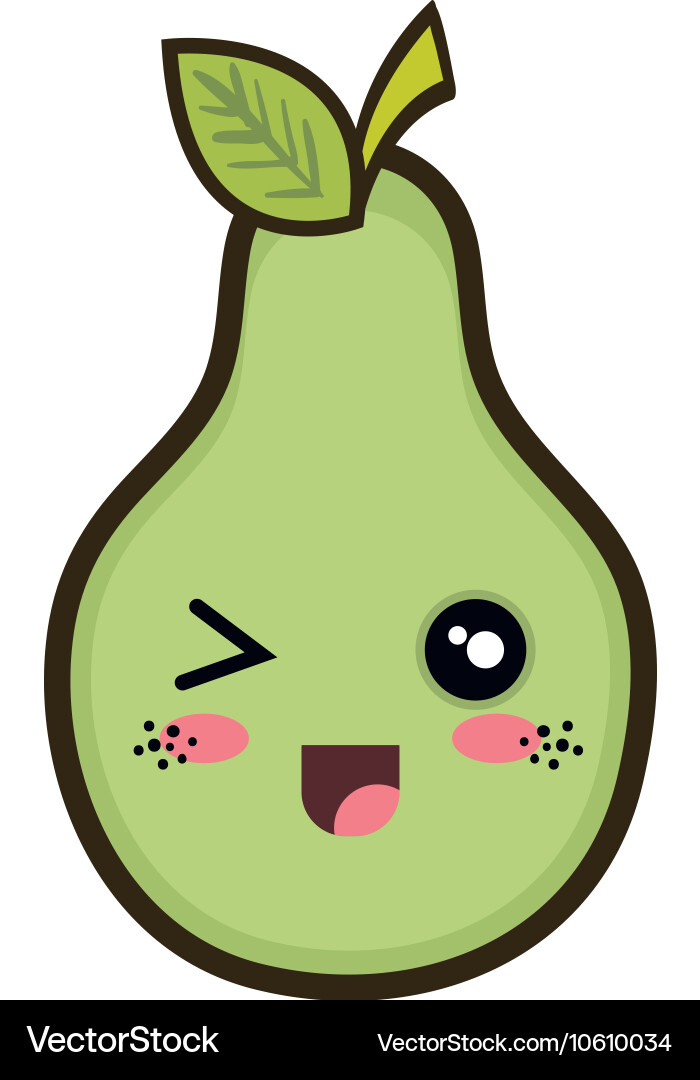 Kawaii cartoon pear fruit Vector Image