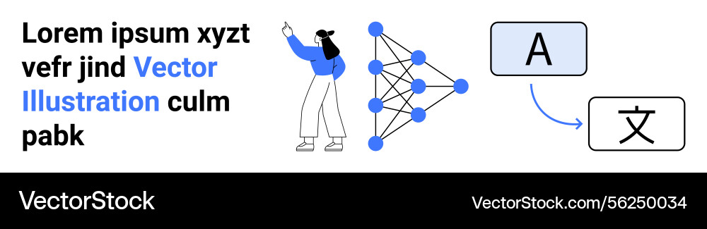 Machine Learning verwandelt Text mit neuronal Machine Learning verwandelt Text mit neuronal Vektorbild