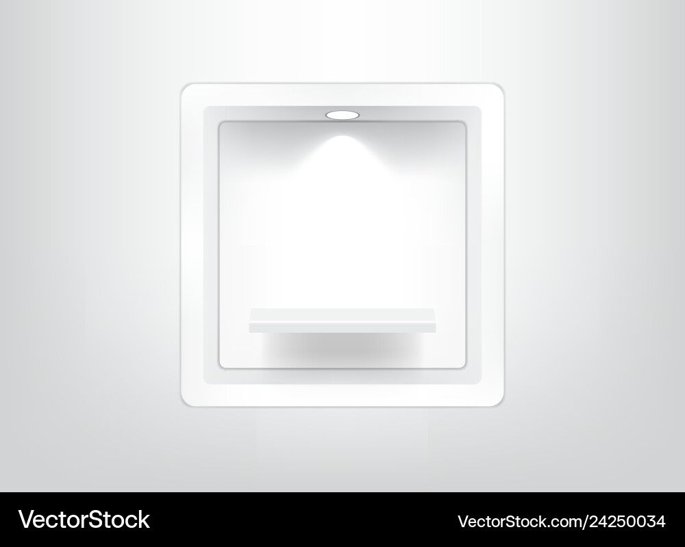 Mock up realistic empty square shelf for interior vector image