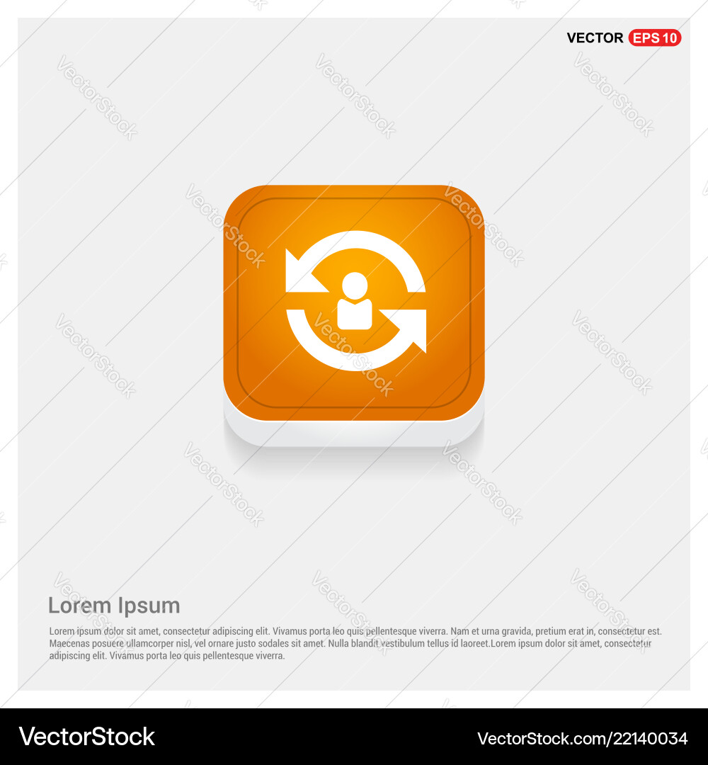 Refresh icon orange abstract web button Vector Image