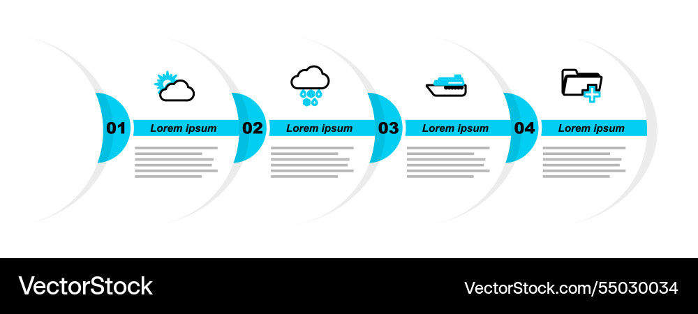 Set line add new folder ship cloud with snow Set line add new folder ship cloud with snow vector image