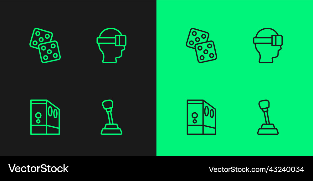 Set line gear shifter case of computer game dice Set line gear shifter case of computer game dice vector image