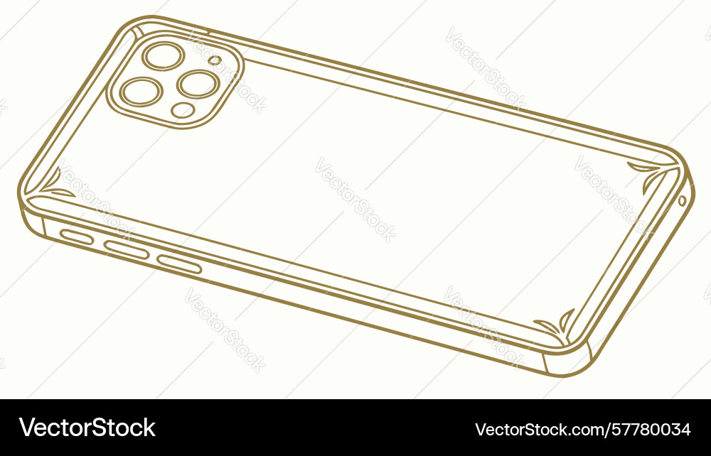 Smartphone outline with side buttons and camera vector image
