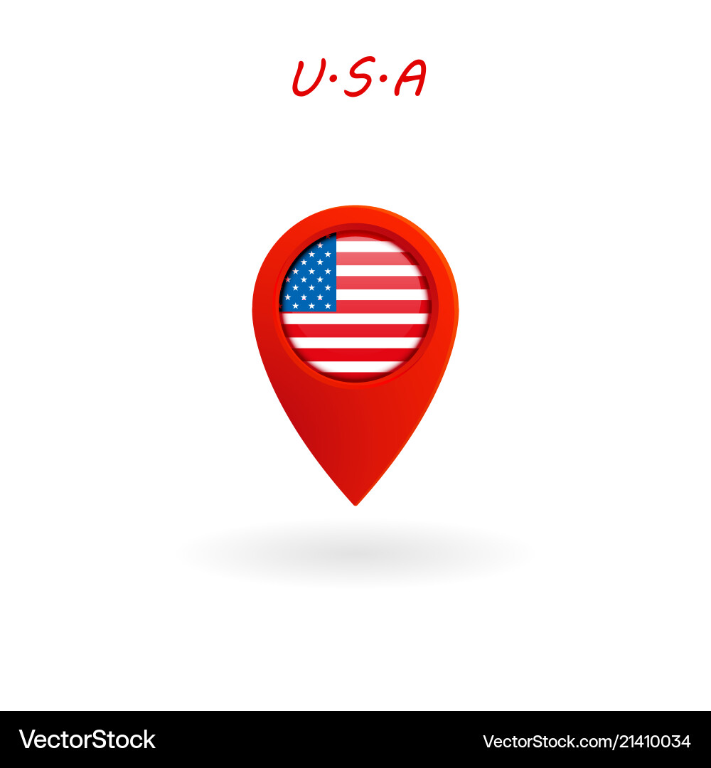 United States Flag Location Icon vector image