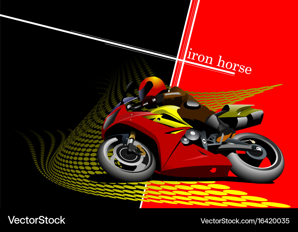 Abstract background with motorcycle image Vector Image