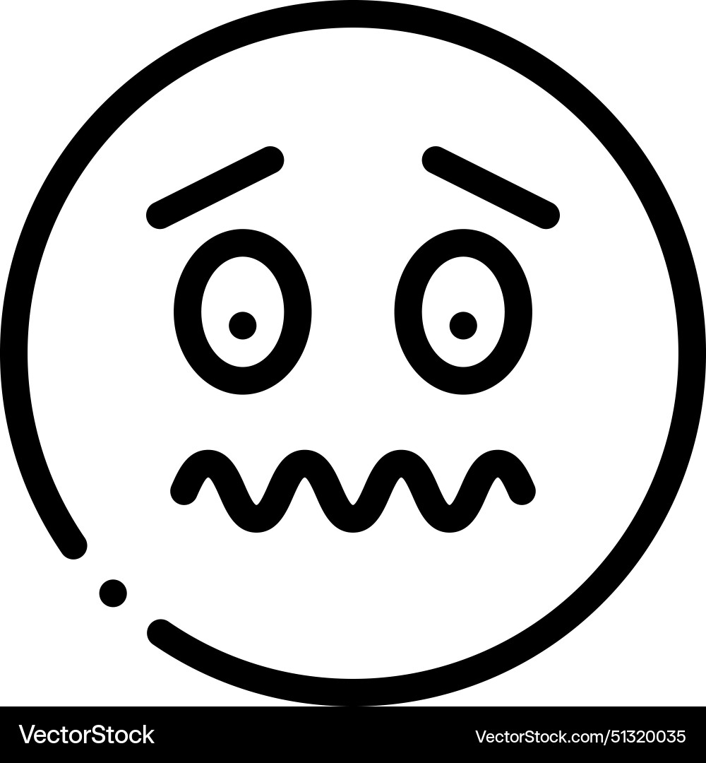 Afraid icon thin linear style design isolated Afraid icon thin linear style design isolated Vector Image