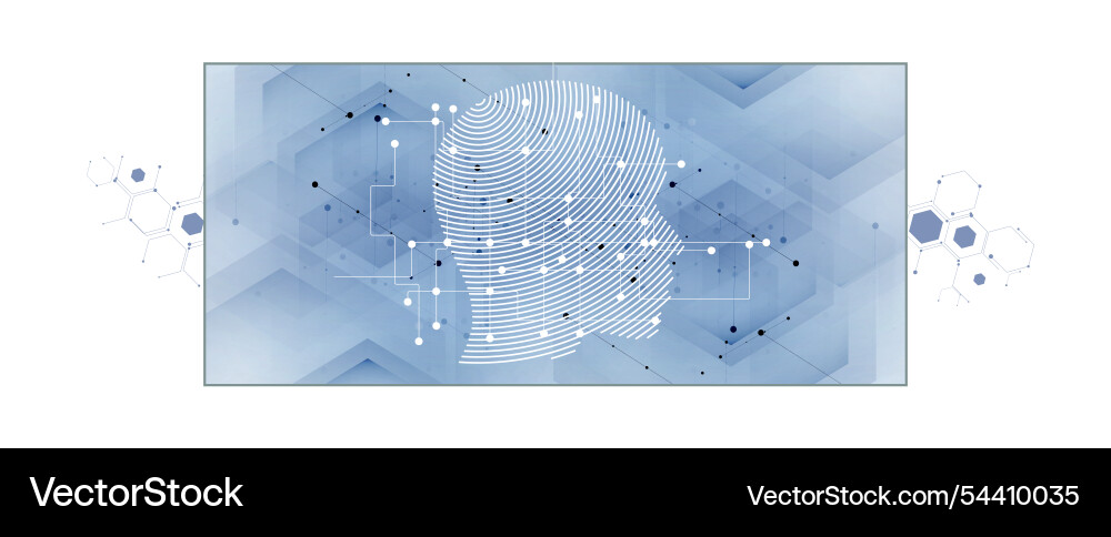 Artificial intelligence and computer technology Artificial intelligence and computer technology vector image