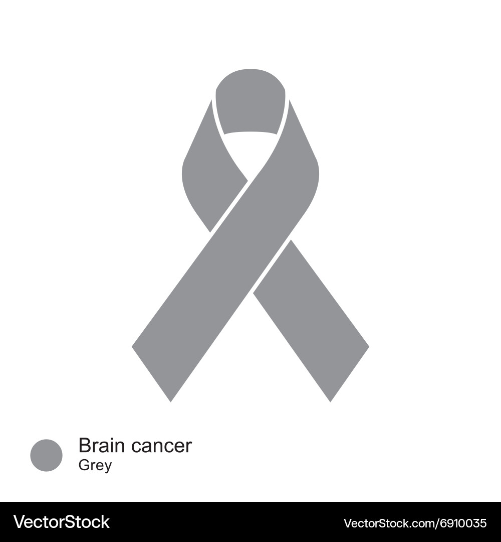 Brain Cancer Awareness Ribbon vector image