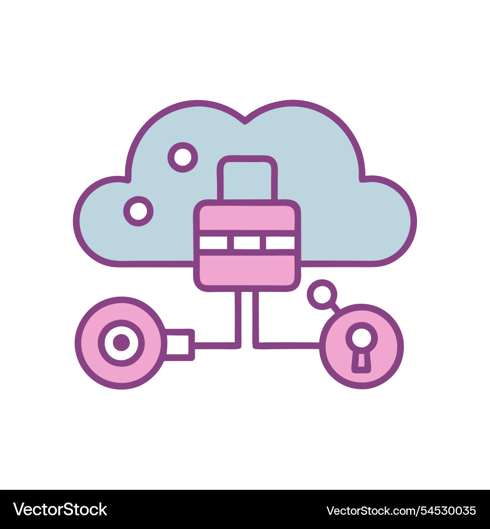 Cloud server security concept ideal for tech vector image
