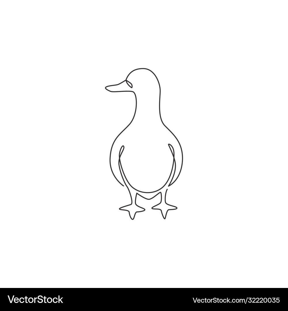 Continuous Line Duck Drawing vector image