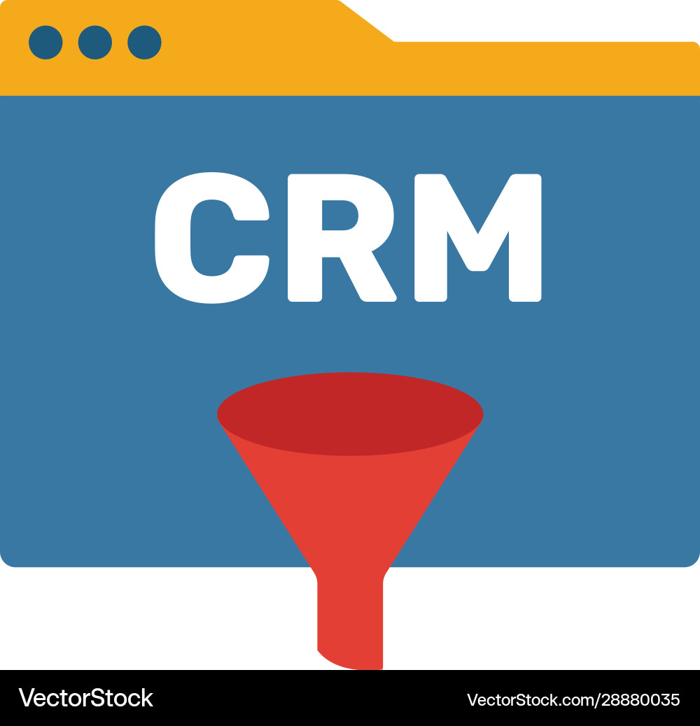 Crm software icon simple flat element from Vector Image