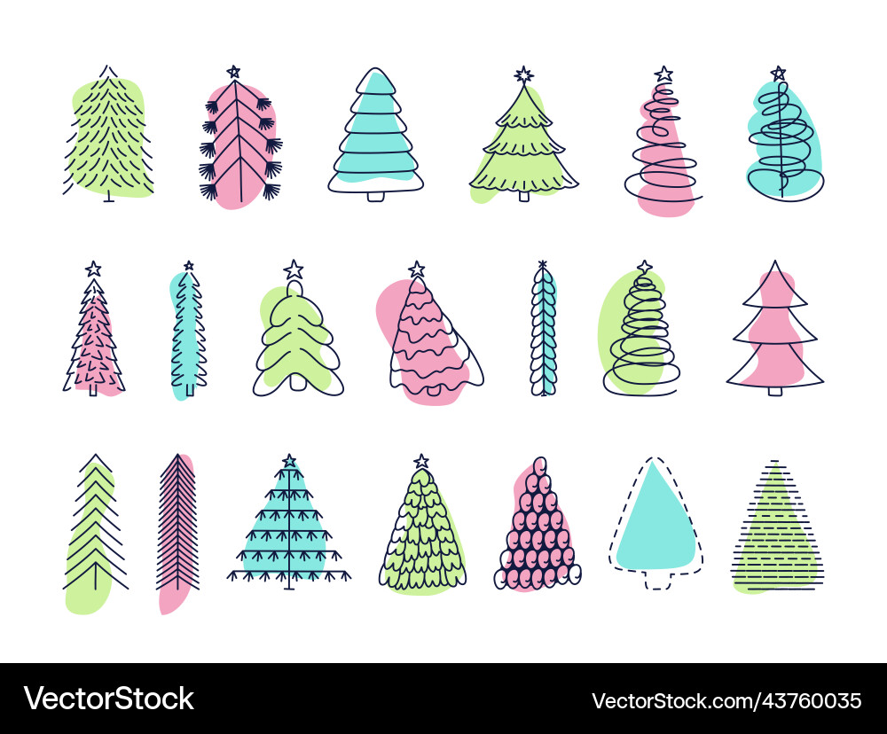 Doodle Weihnachtsbaum Winterferienhand gezeichnet Doodle Weihnachtsbaum Winterferienhand gezeichnet vektorbild