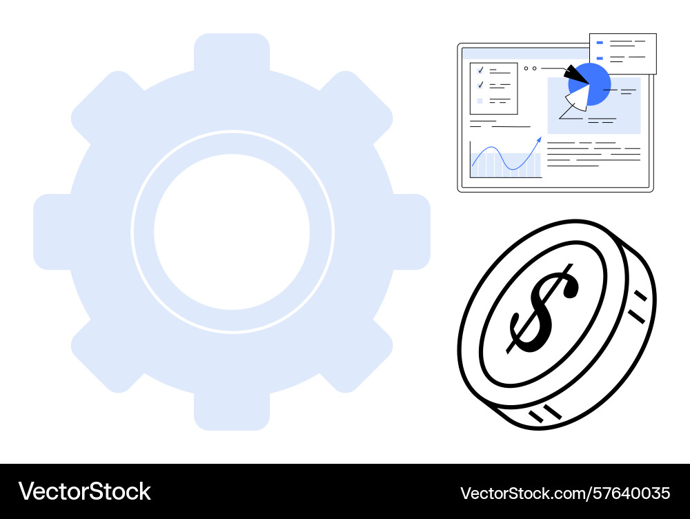 Financial data analysis and process optimization Financial data analysis and process optimization vector image