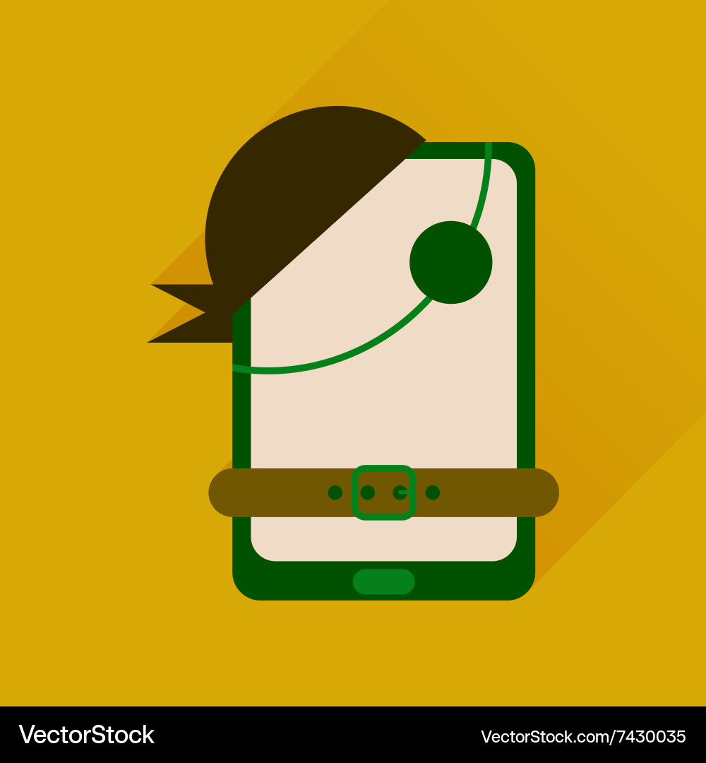 Flat icon with long shadow mobile applications vector image