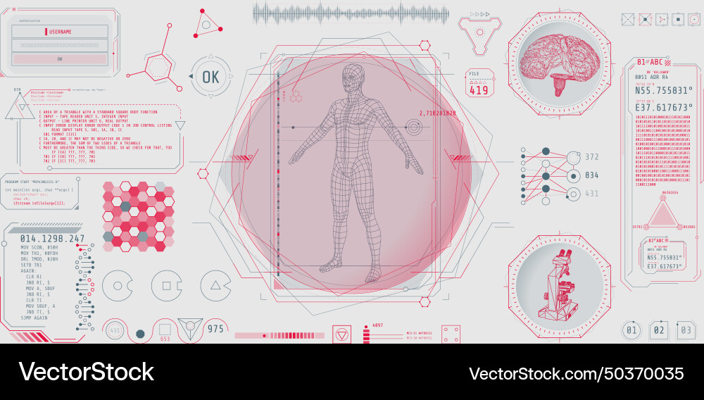 Hud interface design for decoding big data Hud interface design for decoding big data vector image
