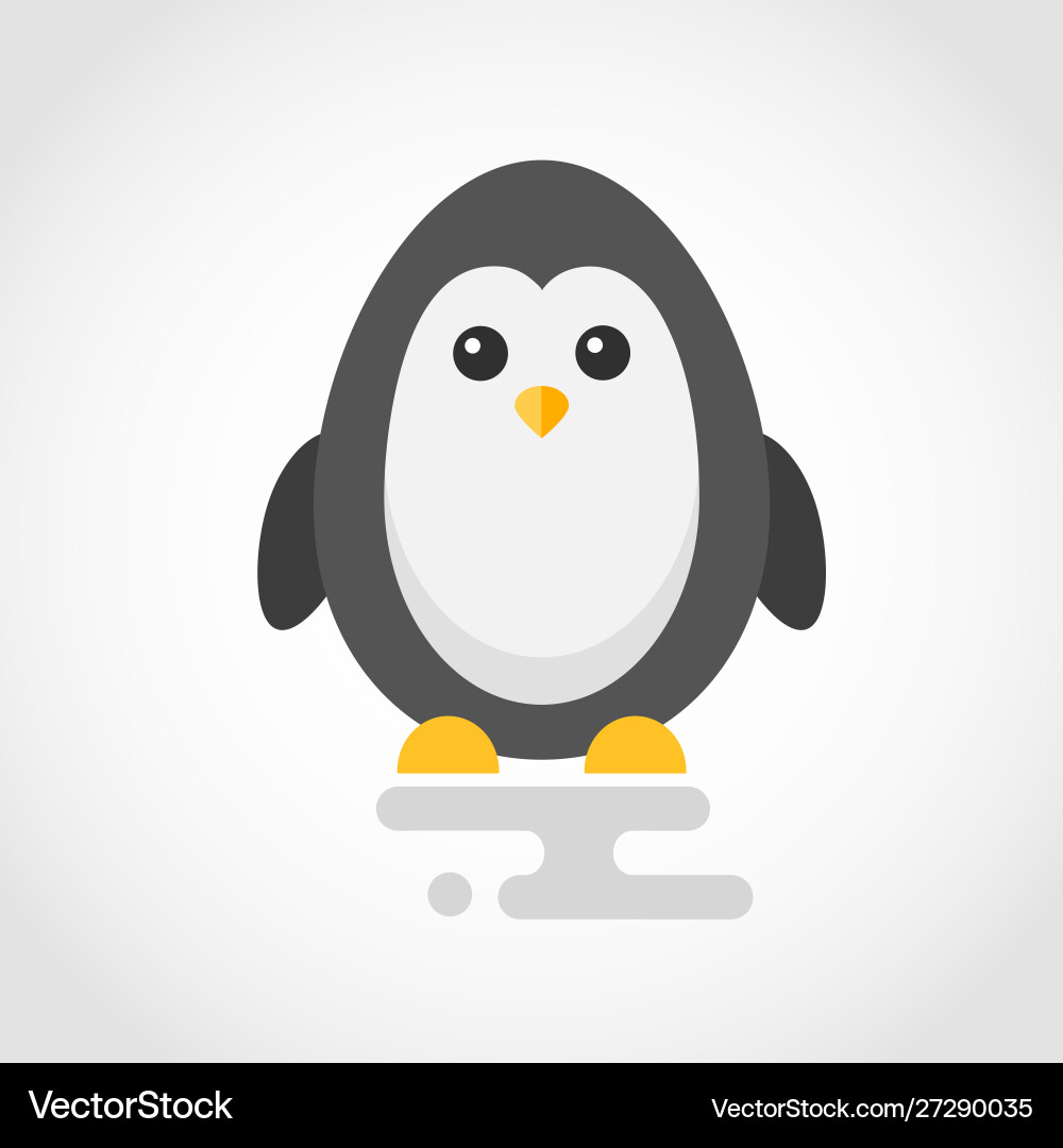 Icon a cute penguin in flat design Icon a cute penguin in flat design vector image