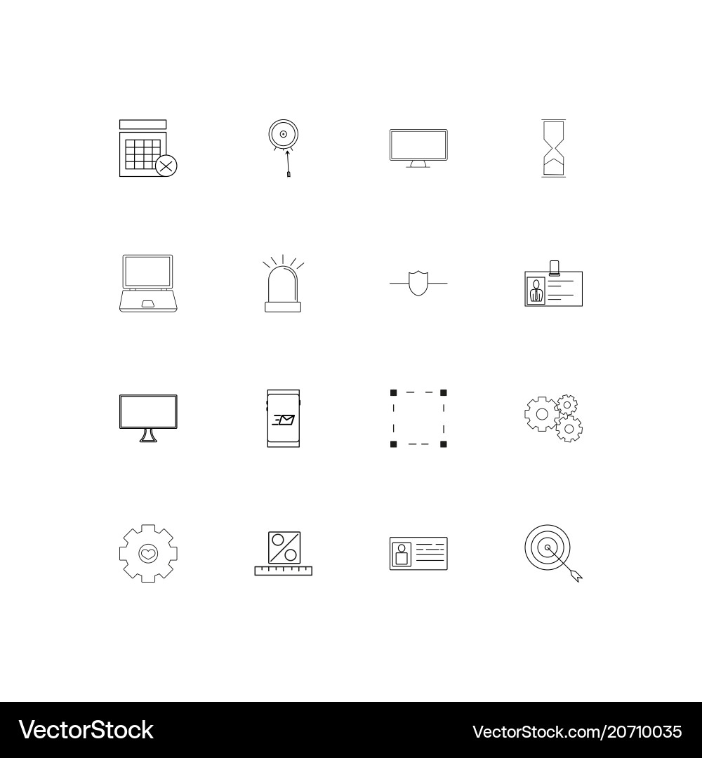 Internet technologies simple linear icons set vector image