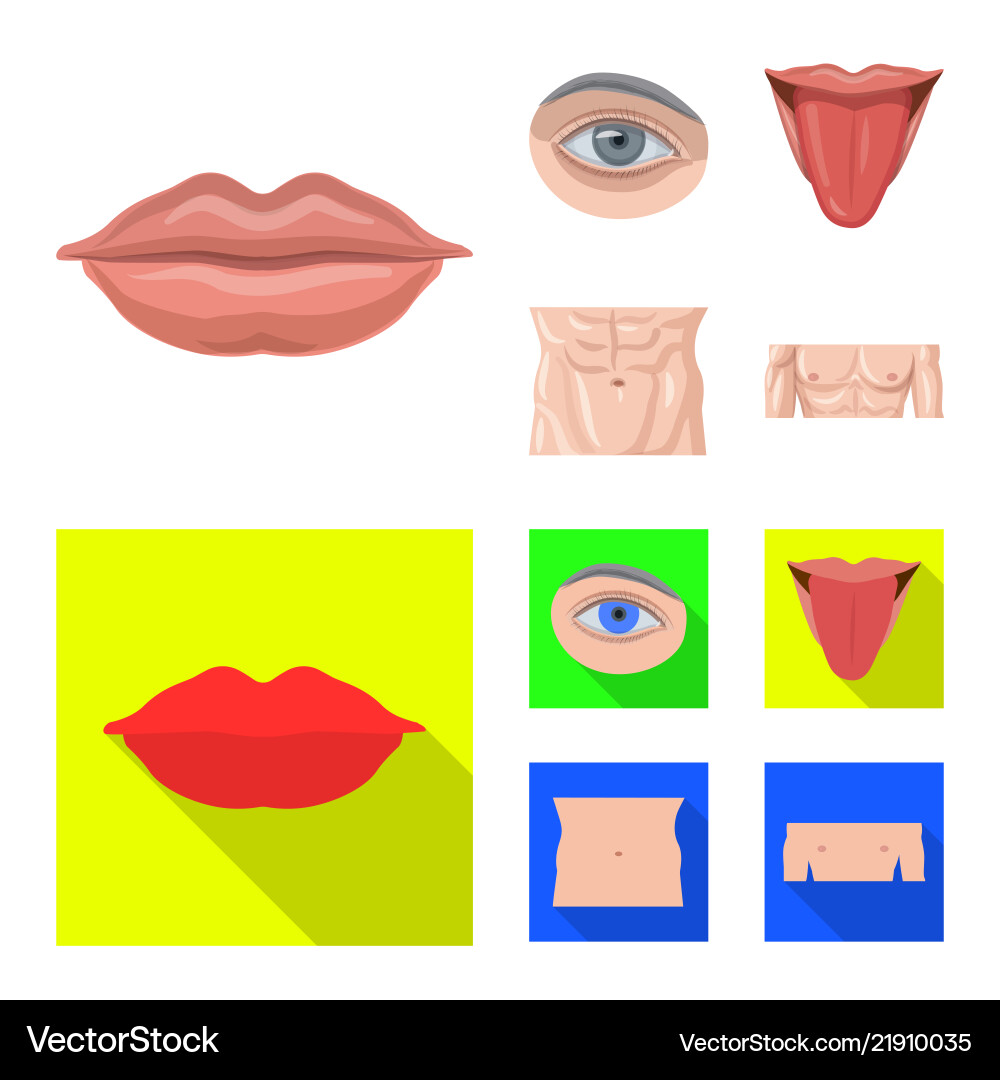 Isolated object of human and part logo collection Isolated object of human and part logo collection vector image