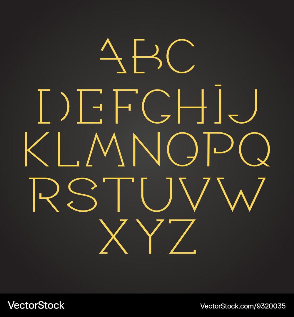 Linear font - simple and minimalistic vector image