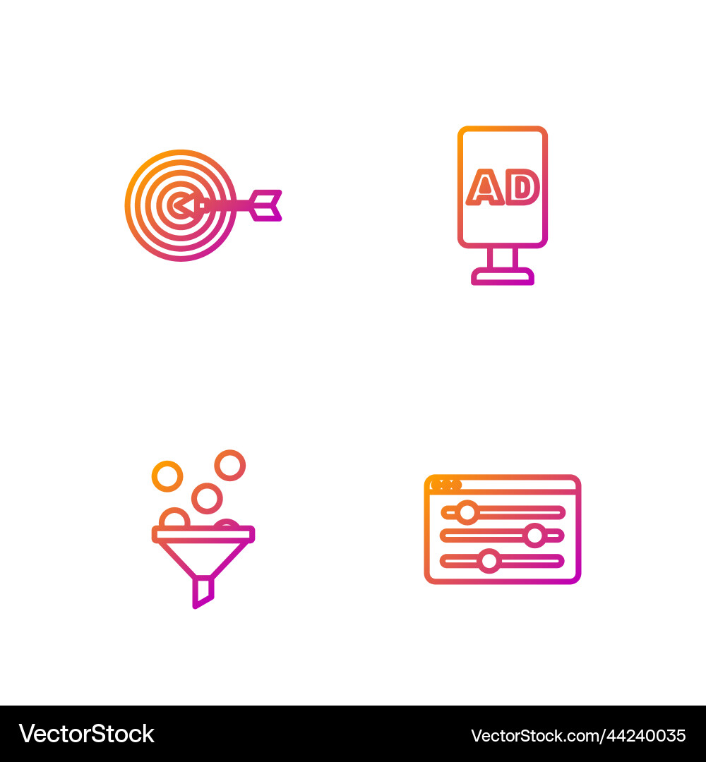 Set line browser setting lead management target Vector Image