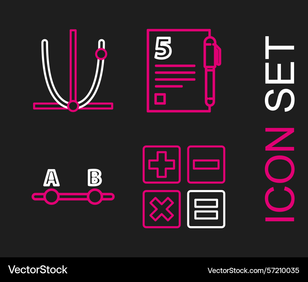 Set line calculator graph schedule chart diagram Vector Image