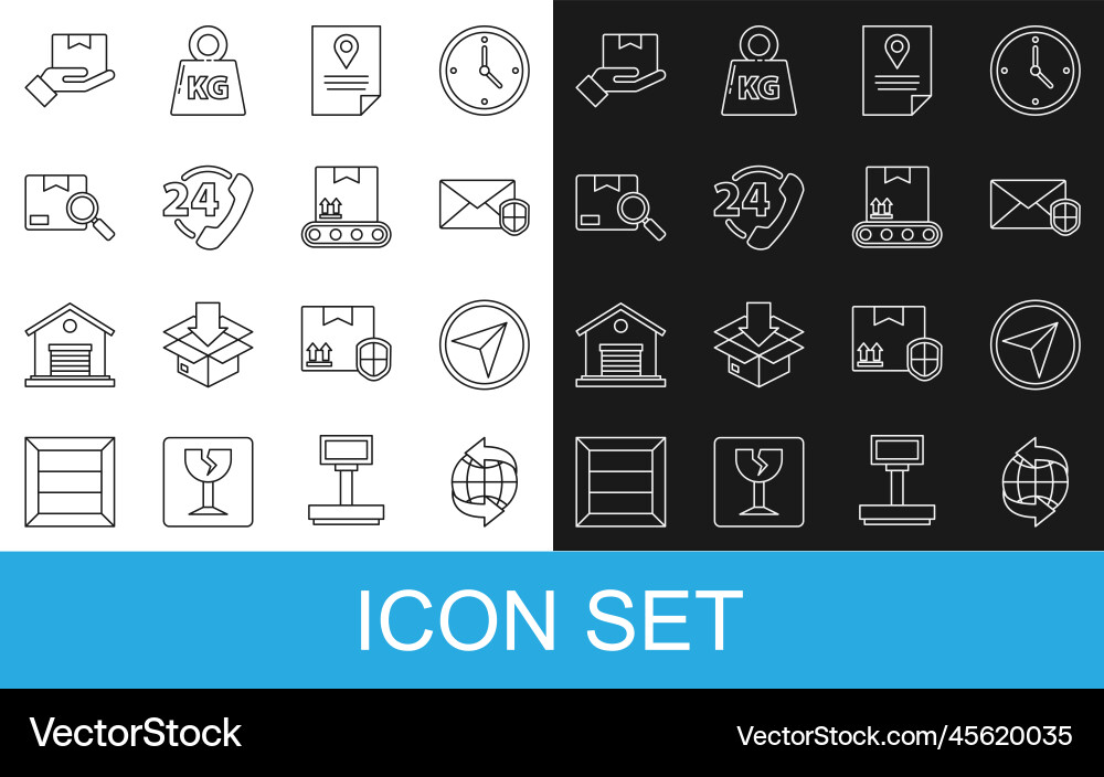 Set line worldwide envelope with shield document Set line worldwide envelope with shield document vector image