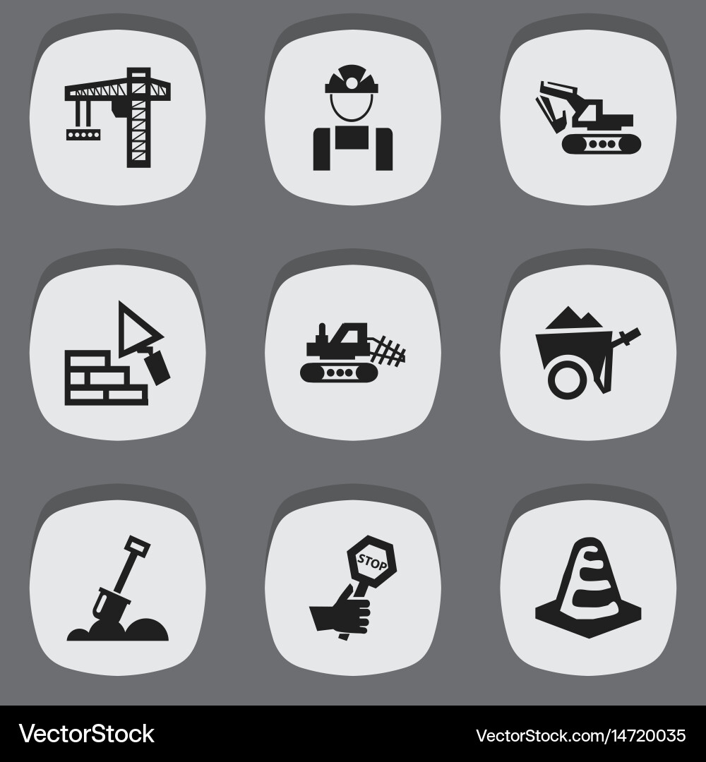 Set of 9 editable structure icons includes vector image