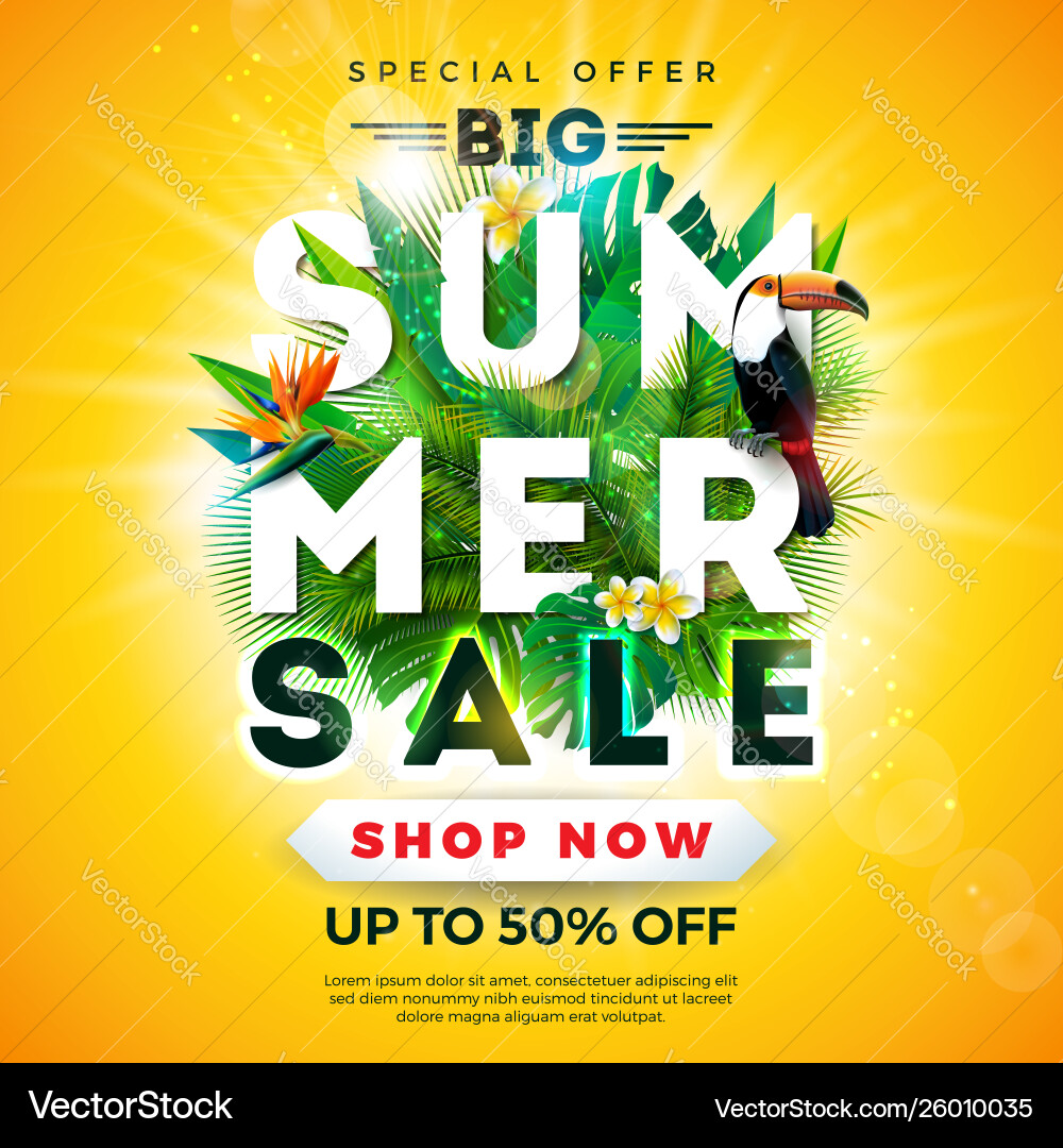 Sommer Verkauf Design mit Blumen Strand Urlaub Sommer Verkauf Design mit Blumen Strand Urlaub vektorbild