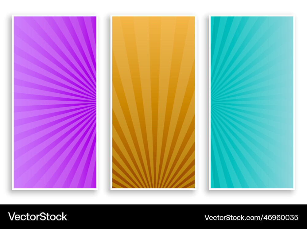 Sunburst rays empty banners set Vector Image