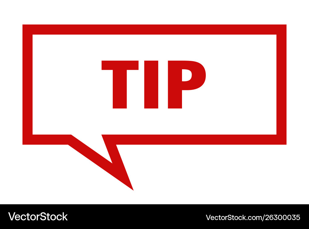 Tip Speech Bubble Square vector image