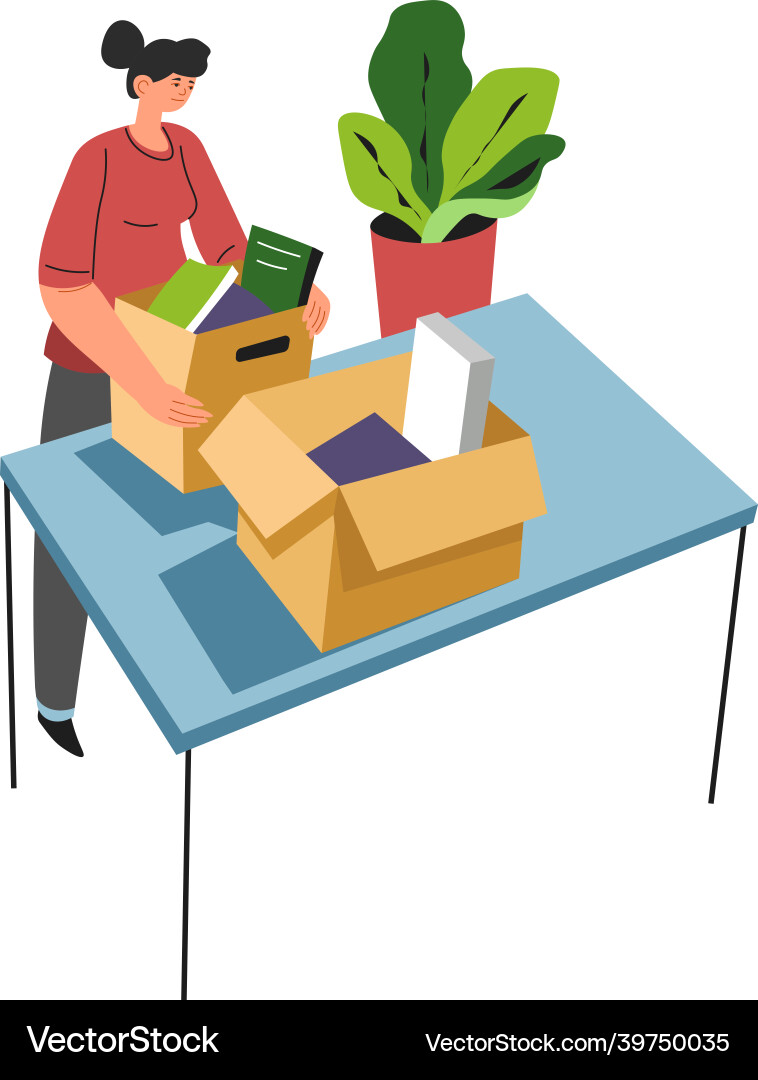 Unpacking or packing things for moving vector image