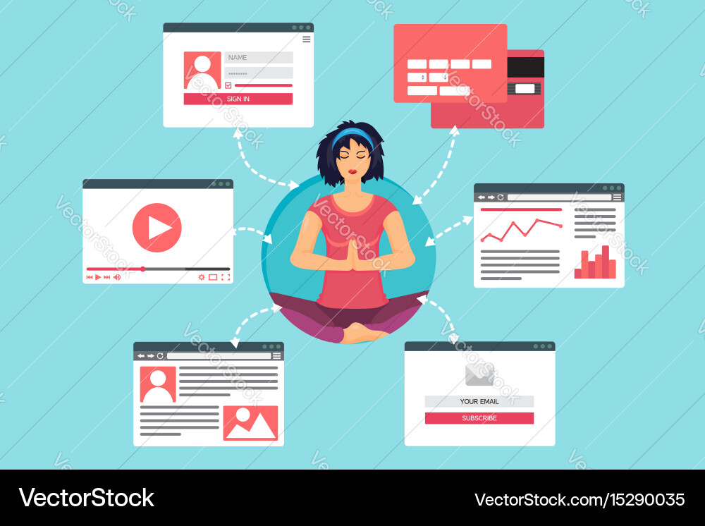Web virtual socail network Vector Image